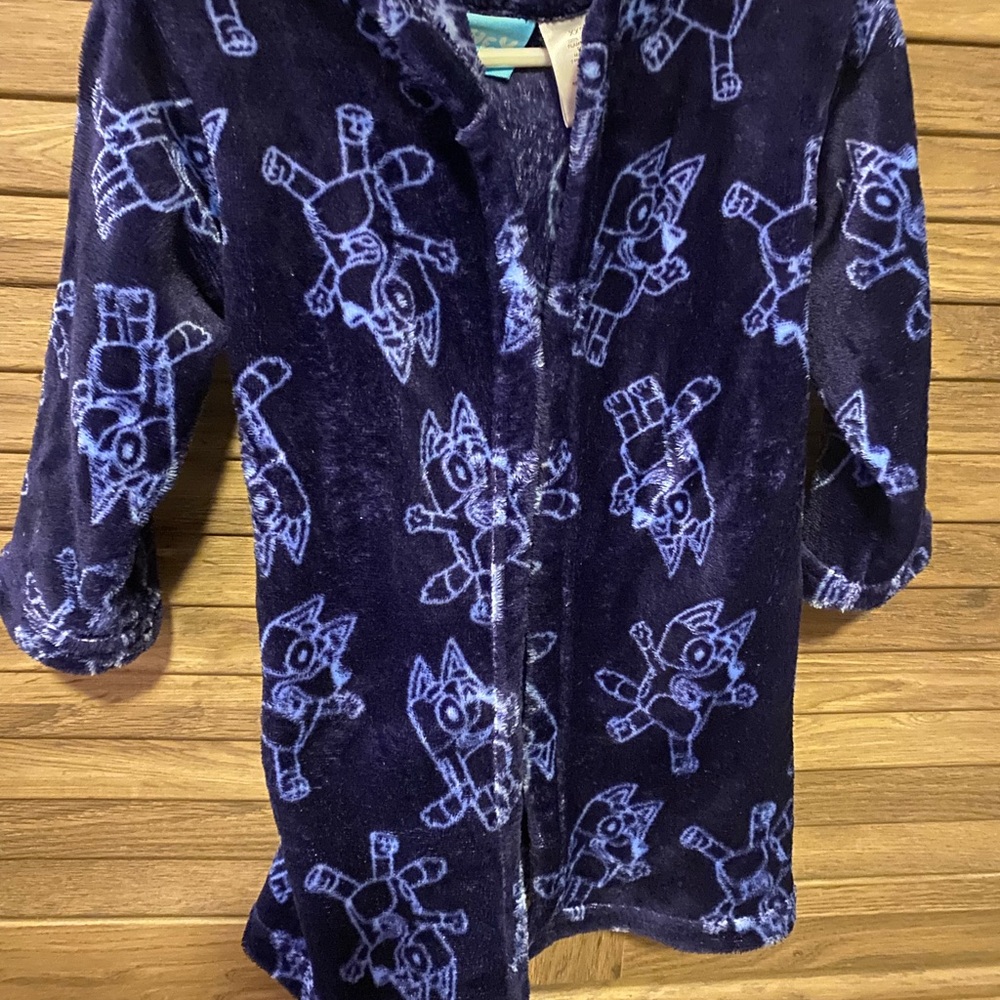 Kids Blue Patterned Pajama Robe - Picture 2 of 3